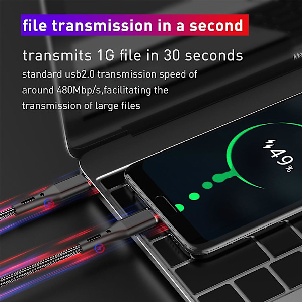 Type C - Type C PD 60W Kaapeli Pikalataus Qc3.0 Usb C Data Cor