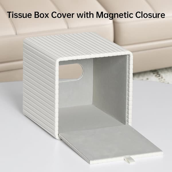 PU læder tissueboks med magnetlukning