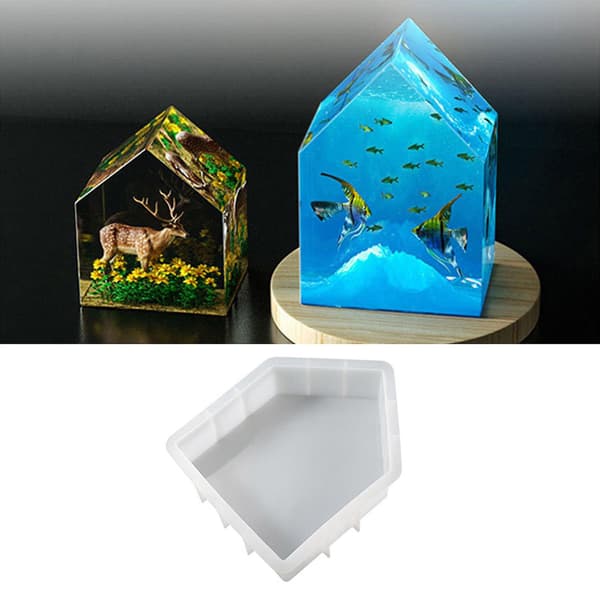 DIY Krystall Dråpe Lim Bord Bokstøtte Form Speil Ornament Hus S