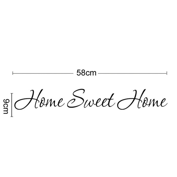\"Home sweet home\" vinyl veggklistremerke svart