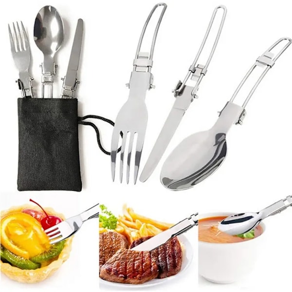 Camping Kokset, Utomhus Camping Kastruller och Spis - Non Stick Fällbar Kokkärl Kit för BBQ Picknick Vandring Ryggsäck Resa 1-2 Personer Användning