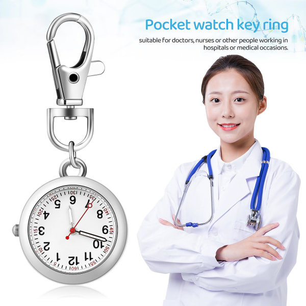 2 st Fickur Nyckelring Klockor Med Spänne Hänge Nyckelring Armbandsur Sjuksköterskeklockor För Kvinnor Män