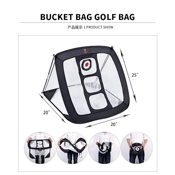 Golf Chipping Net, Starkt Stabilt Pop Up X-format Golfnät för Inomhus/Utomhus/Bakgård Noggrannhet och Svingträning