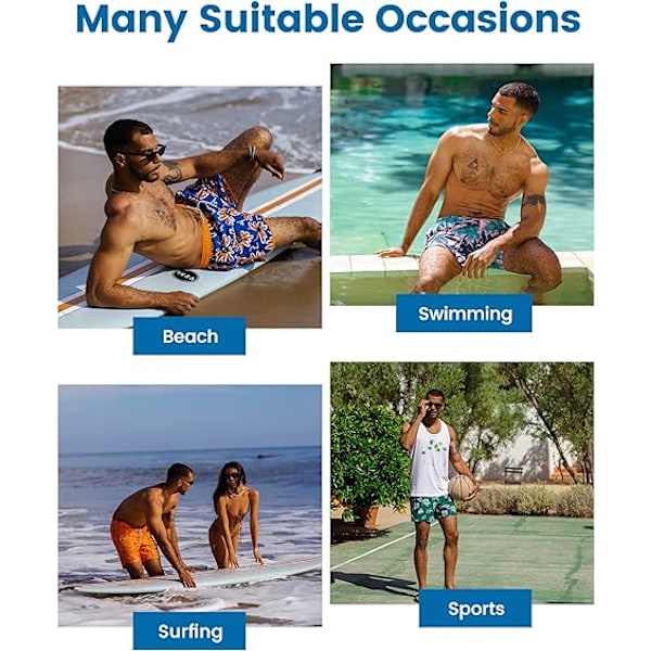 Män Badbyxor med Kompressionsfoder Stretch Strandshorts Snabbtorkande Boardshorts
