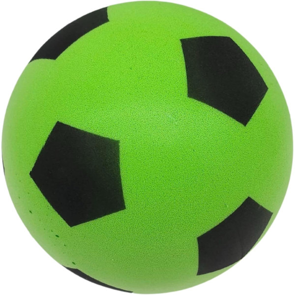 Skum bold, 20 cm, 153 g, grøn, fodbold design, til børn fra 18 måneder og op, indendørs og udendørs