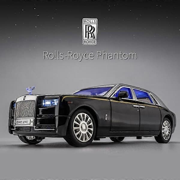 1:24 Rolls Royce Phantom Mansory Legeringsbil Støbte modeller & Legetøjskøretøjer Bilmodel Lyd og Lys Træk Tilbage Billegetøj Til Børn Gaver Legetøjsbiler Blå Blue