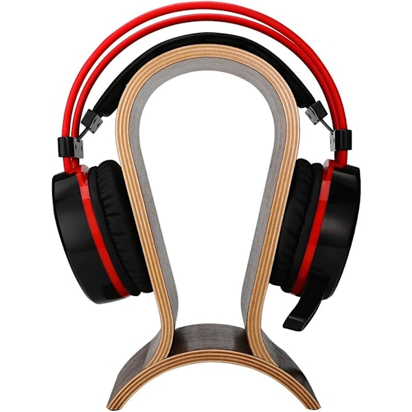 Trä hörlursstativ, skrivbords hörlursstativ, valnöt spel hörlursstativ, kompatibel med Sennheiser, Bose, Beats