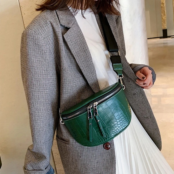 Lyxig Design Dam Bröstväska Hög Kvalitet Crossbody Väska Kvinnlig Mode Handväska med Kedja Hobos Clutch Banan Bältesväska brown