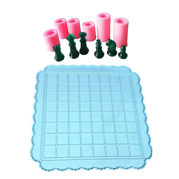 7 st Internationella Schack Hartsformar Silikon Schackpjäser Epoxiform
