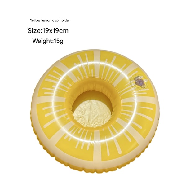 2 kpl/pakkaus juomateline, paksuuntettu PVC-mukiteline, keltainen sitruuna mukiteline, sopii uima-altaalle Yellow lemon