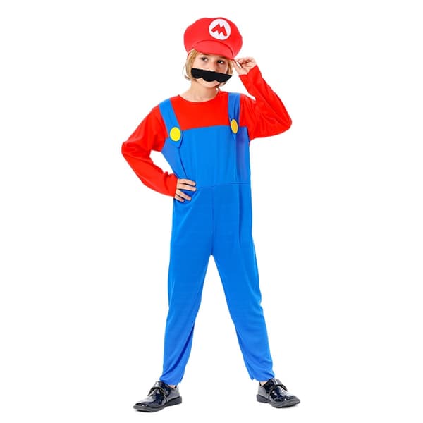 Barnens Mario Halloween-kostym, Super Mario Cosplay 1 Adult S code