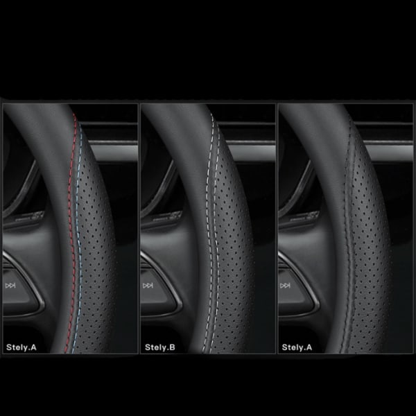 Sopii Tesla model3/y/modelx/s -ohjauspyörän suojus - Tesla erikoismalli pyöreä (musta viiva) ilman merkkiä - 38cm/1 nauha