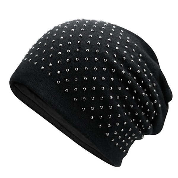 Unisex Vinterstrikket Beanie Lue Hip Hop Punk Metall Sirkel Ring Slo