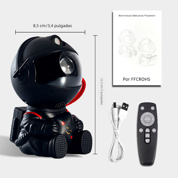 Galaxy Stjerneprojektor Taklampe Gave Dekorativ for Rom LED Nattlys med Stjerneprojektoreffekter og Galaxy Nebula Black A
