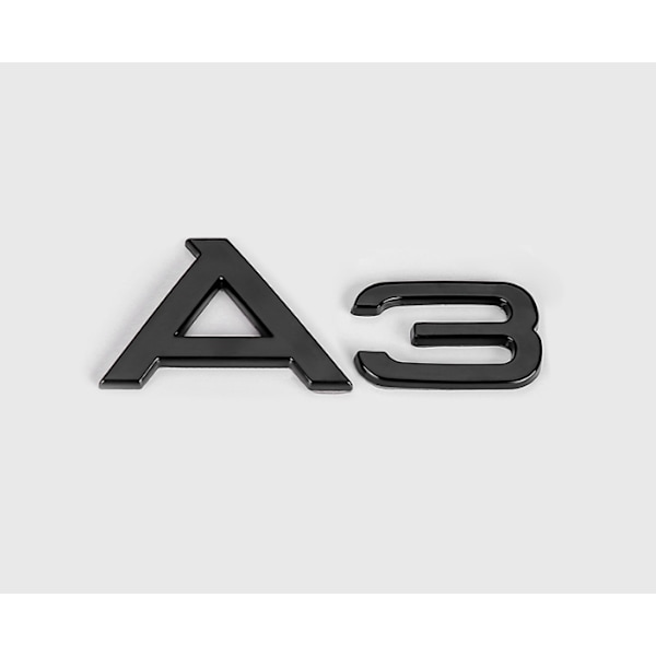 Mat Sort Audi A3 Bagklaps Emblem – Elegante sorte bogstaver for et moderne, stilfuldt look. Opgrader din Audi A3's udseende med denne specialfremstillede A3
