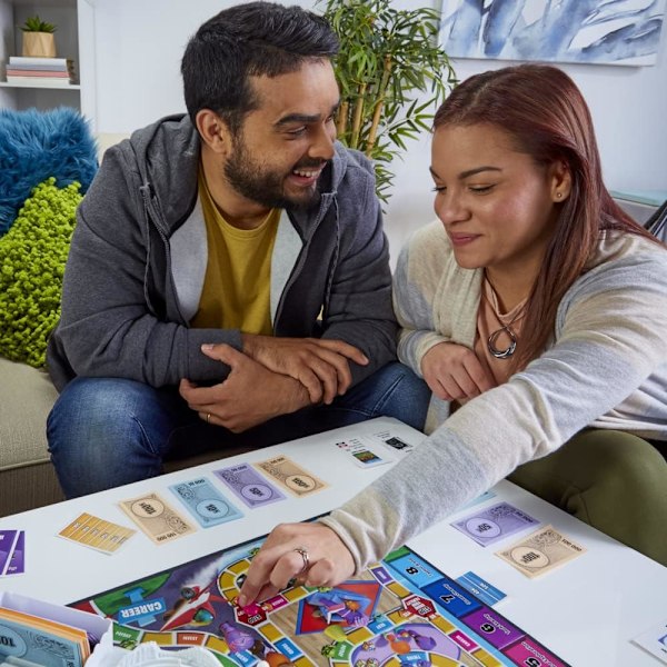 Spelet Livet, Familjespel för 2 till 4 Spelare, för Barn 8 År och Uppåt, Inkluderar Färgglada Pinnar