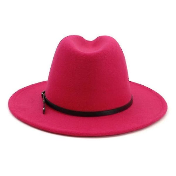 Kvinnor eller män Fedora-hatt i yllefilt Rose red