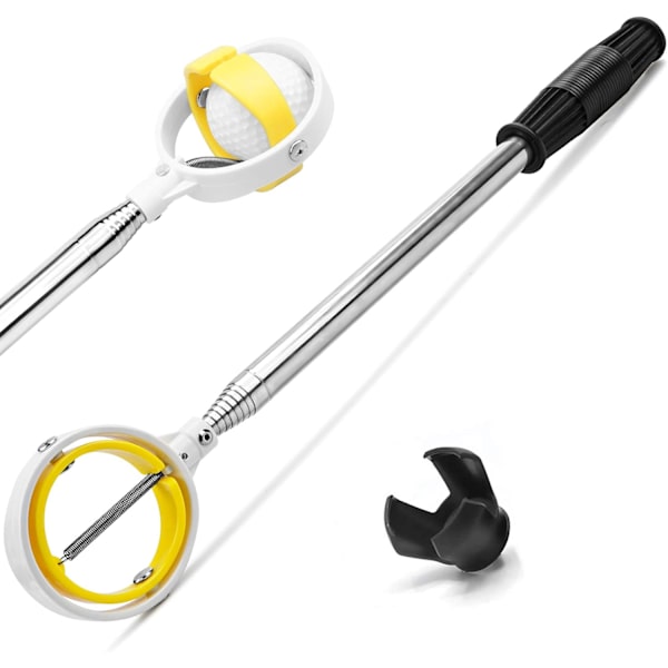 Golfpallon noukin teleskooppivarrella veteen, 183 cm / 274 cm ruostumattomasta teräksestä valmistettu pallon noukintyökalu golfiin jousitoimisella vapautusvalmiilla päällä ja lukitusklipsillä