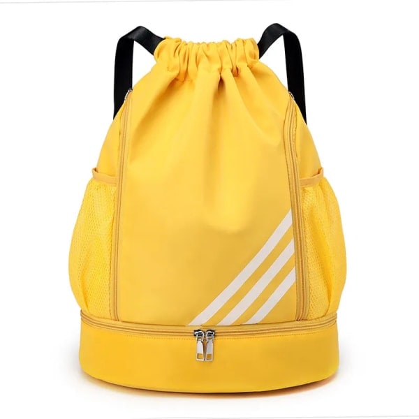 Den nya Gym Sports Bag Women Drawstring Bolsas Gul yellow