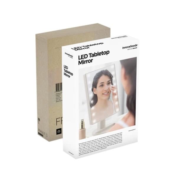 Justerbart makeupspejl med LED-belysning