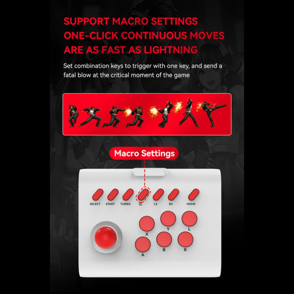 Konsol Rocker Kablet/Bluetooth-kompatibel/2.4G Tilslutning Spil Joystick Arkade Fighting Controller Type-C Interface