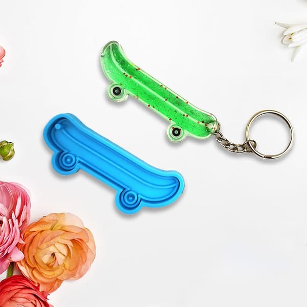 Rulleskøjter Skateboard Formet Nøglering Epoxy Resin Form Til Ke