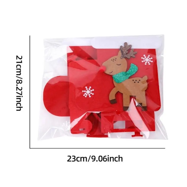 Julepose i filt Juleaftens Æblepose Julepynt Tegneserie Elg Slikpose Gingerbread Man