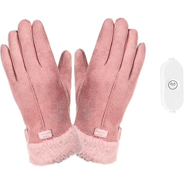 USB uppvärmda handskar för kvinnor, elektriska värmehandskar med 3-nivåer värmeinställningar, vinterkall handvärmare thermal handskar