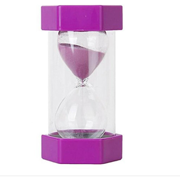Säkerhet Säkerhet Mode Timglas Sand Timer Lärarresurser och Barn Borstar Tänderna Köksnedräkning (15 minuter, Lila)
