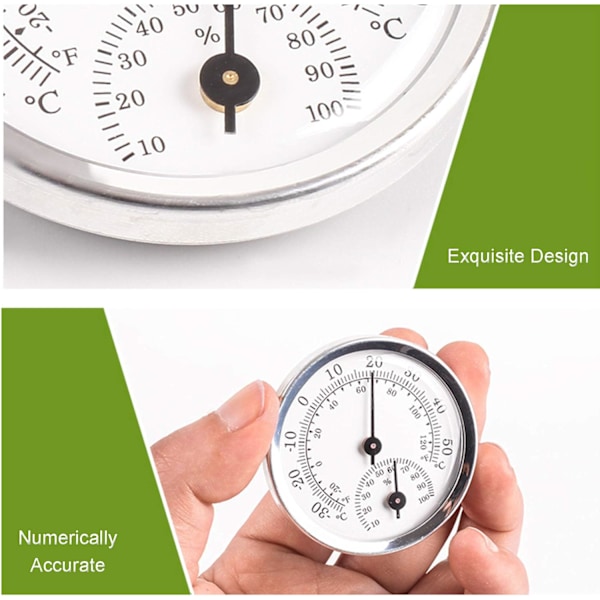 Hygrometer Analog Termometer för Inomhus och Utomhus, Digital Termometer Hygrometer gold