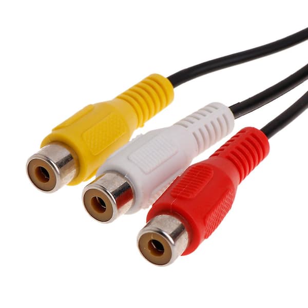 3 RCA hannplugg til 6 RCA hunnplugg kontakt datakabel Ad