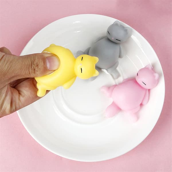 Söt Sensorisk Leksak för Katter Squishy Djur Nyp Leksak Kläm Ventil