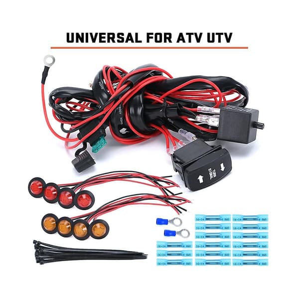Universelt ATV/UTV Blinklyssæt Horn Blinkrelæ Ledningsnet Sys