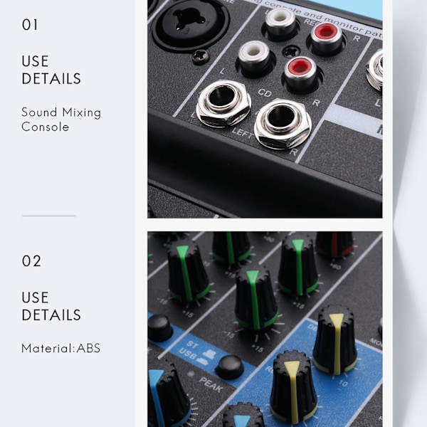 Bärbar Ljudmixer Professionell 4-kanals Bluetooth Mixer Dj C