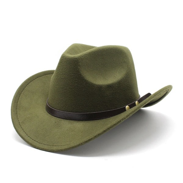 Amerikansk Western Cowboyhatt Filt Hatt För Män Och Kvinnor Ridhatt Rullad Brätte Imitation Ull Jazzhatt Cowboyhatt Brun brown