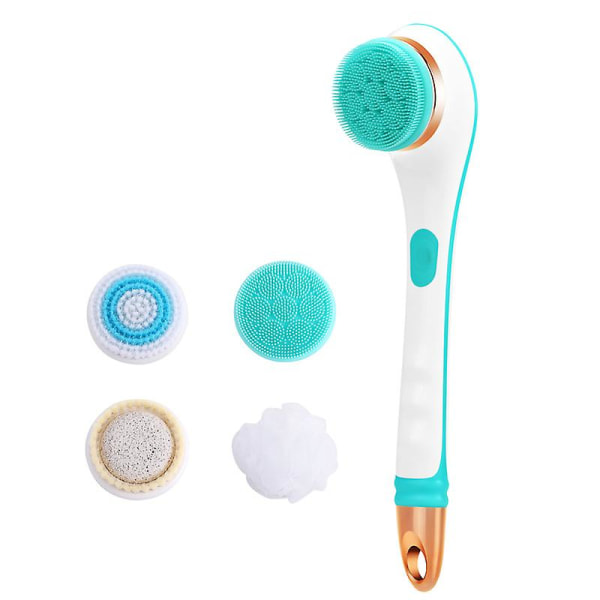 Elektrisk duschborste Exfolieringsborste Kroppsskrubber Mjuk silikonmassagerengöringsborste USB Uppladdningsbar 2-hastighets spinnande kroppsborste för dusch1st