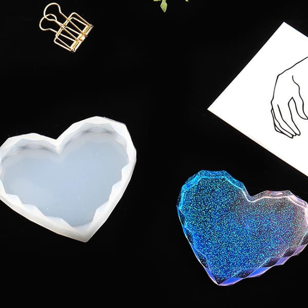 4 stk./sæt Krystal Epoxy Form DIY Kop Pad Hjerte Rombe Form Coa