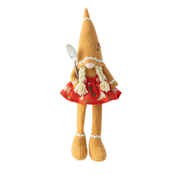 Juldekorationer par spetsig hatt pepparkaksgubbe långa ben docka ansiktslös docka Rudolph docka Women's