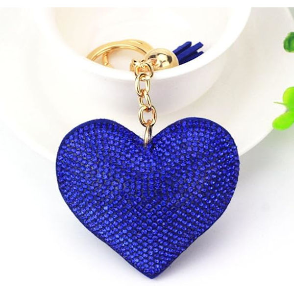 Bling Glitter Nøkkelring Krystall Rhinestone Kjærlighet Hjerte Design Nøkkelring Super Fasjonabel Nøkkelring Sjarm Anheng Veskeveske