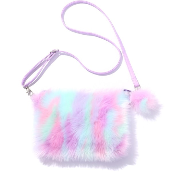 Barnsmyckesset, axelväska halsband armband, födelsedagspresent, justerbar crossbody-väska lila Violet
