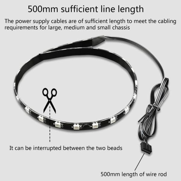 Magnetisk RGB LED-baggrundsbelysningsstrip med 4-pin/ARGB Digital PC til kabinetbelysning 5V ARGB