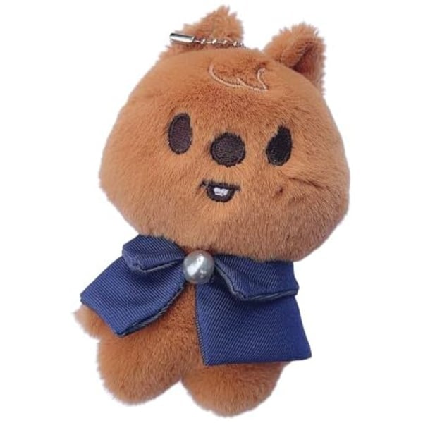 Stray-Kids plyschdocka nyckelring 10cm, söt nyckelring brun björn brown bear
