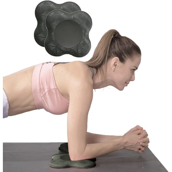 2 KPL Yoga-polvisuojat, erittäin paksut joogatarvikkeet naisille/miehille, pehmusteet polville ja kyynärpäille, liukumattomat joogamatot Black