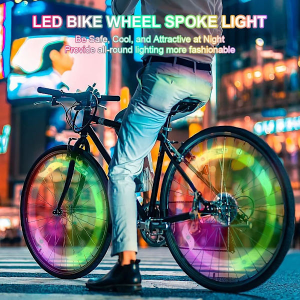 Sykkel Eikelys, 4 pakker Dekk Blinkende Lampe LED Neon Hjul Blinkende Lys Sykkelys, Vanntett 3 Blinkende Moduser