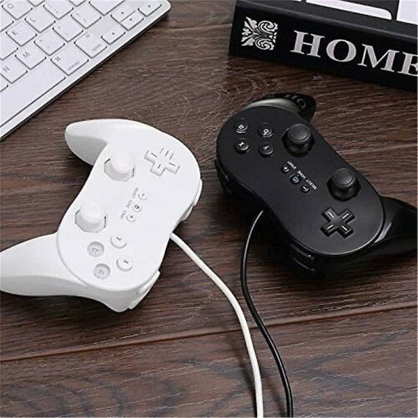 2023 Pro Gamepad for Nintendo Wii Andre Generasjon Klassisk Kablet Gamepad Hvit