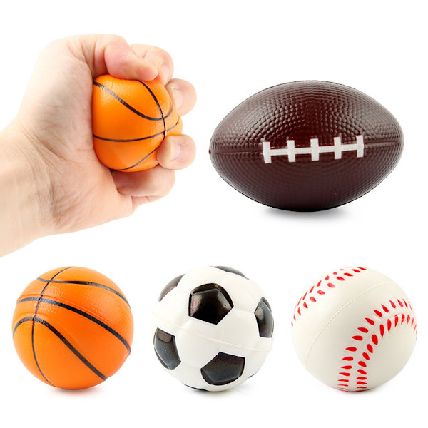 Stressreduserende leker, rugby, basketball, fotball, dekompresjon, bomullsfylt, nye og unike leker