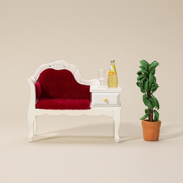 1/12 Miniatyr Soffa Enkel För Sits Med Låda För Dockhus L