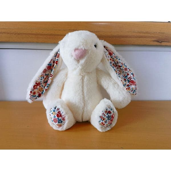 Lasten lelu Blossom Bunny -kani pehmolelu, valkoinen White