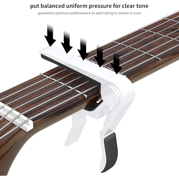 Gitarr Capo Snabbväxlande Capo för 6-strängad Akustisk Gitarr Elgitarr Klassisk Gitarr Ukulele Capo (Vit) White