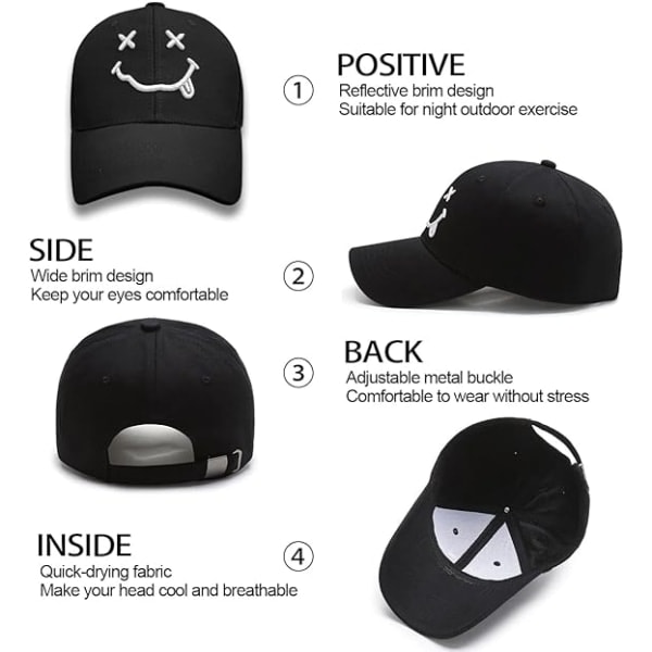 Baseball kasket herre Quirky Bizarre broderi hatte unisex, Hip Hop Trucker kasketter justerbar åndbar sommer solhat